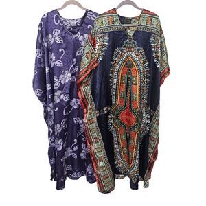 Sante Classics Batwing Sleeve Maxi Kaftan Dress Set Womens Free Size Lagenlook
